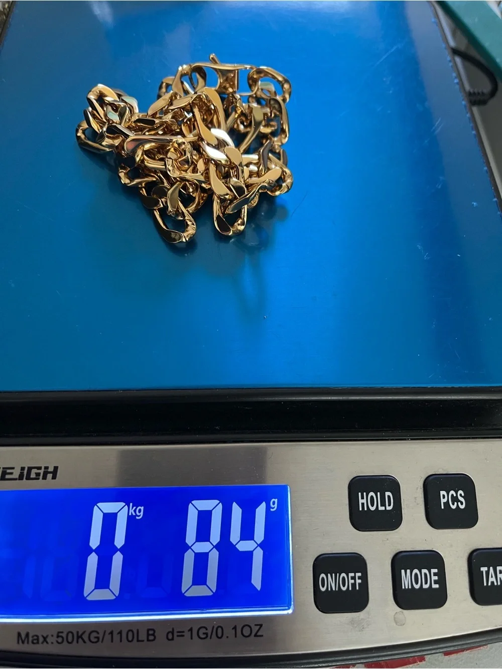 24”, Gold over Stainless Steel Figaro Chain Necklace